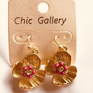 🔲Beauty flower gemstone earrings🔲